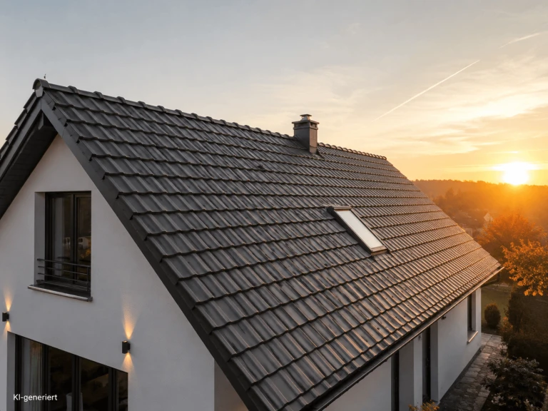 Fertig gedämmtes und neu eingedecktes Dach nach Sanierung