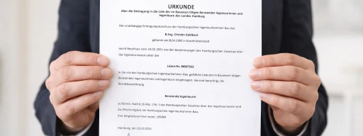 Urkunde der Hamburgischen Ingenieurkammer-Bau