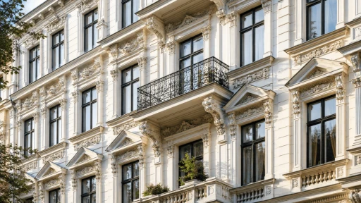 Denkmalgeschützte Fassade im Erhaltungsgebiet