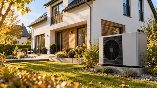 Wärmepumpe an einem sanierten Einfamilienhaus